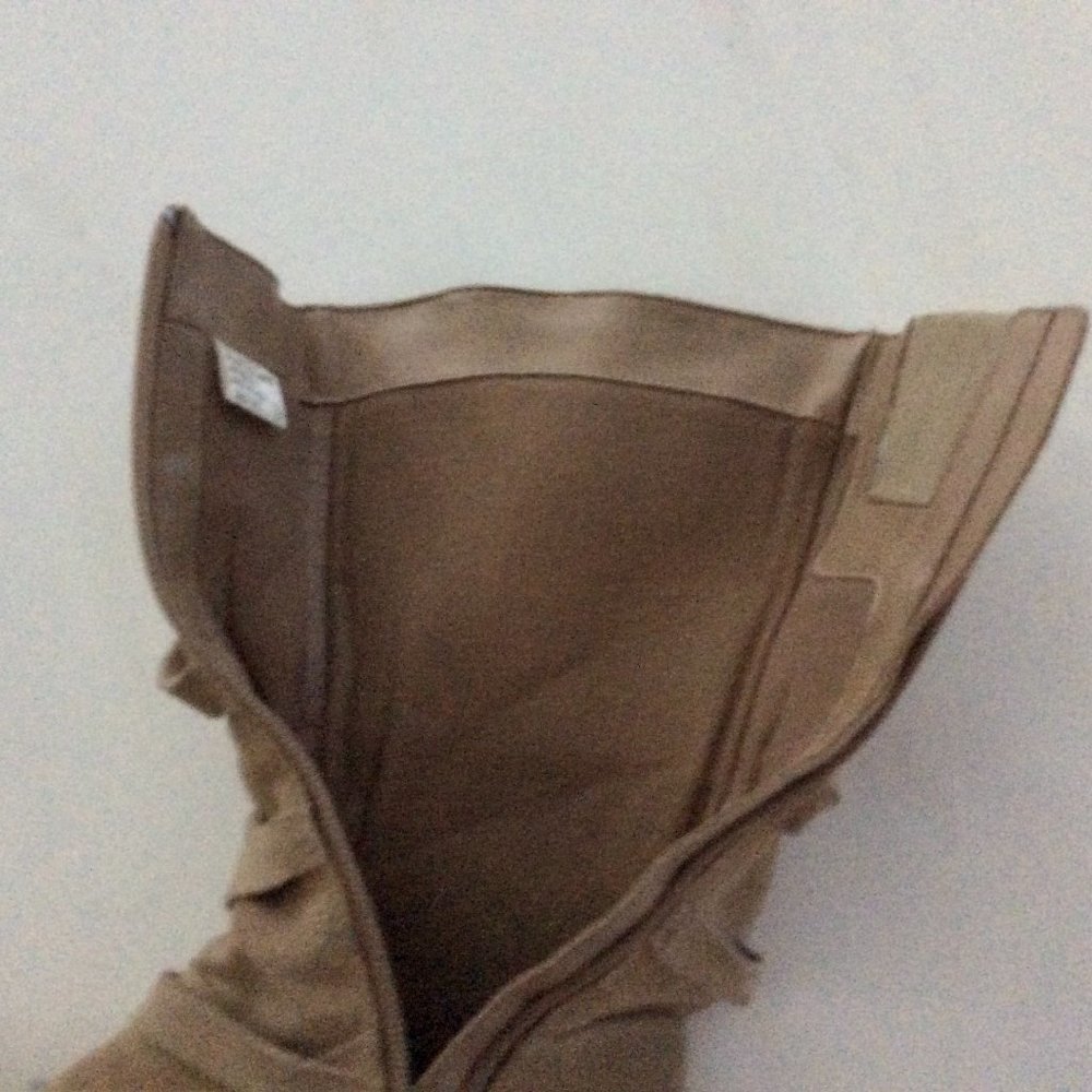 Beige Suede Side Zip Boots with Straps & Buckles - Picture 12 of 13